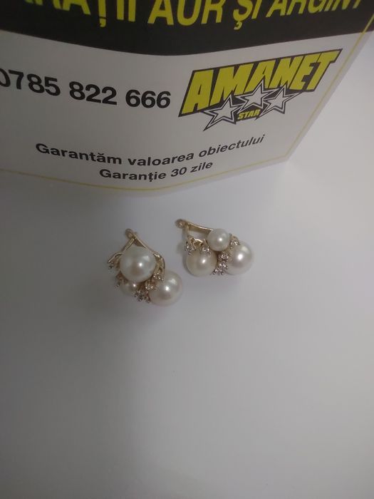 Cercei perla aur 14k efn