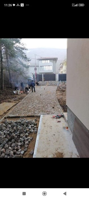 Редене на гранитен и бетонен паваж,бордюри,парко елементи