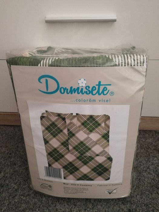 Lenjerie pat matrimonial, 100% bumbac creponat