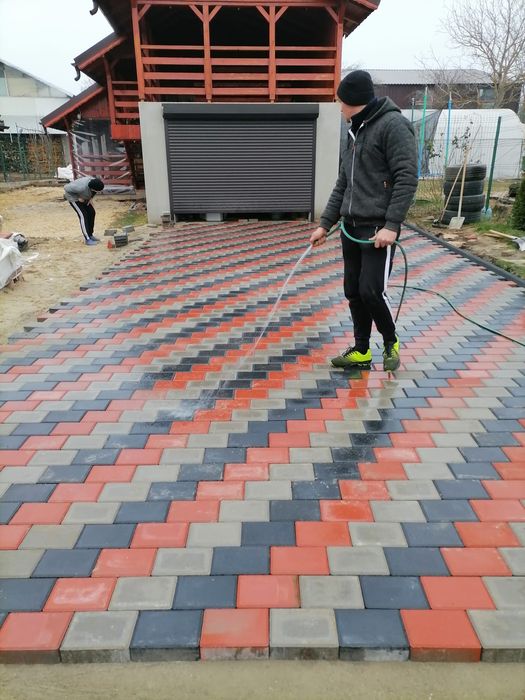 Montaj pavele bordura Rigola gazon