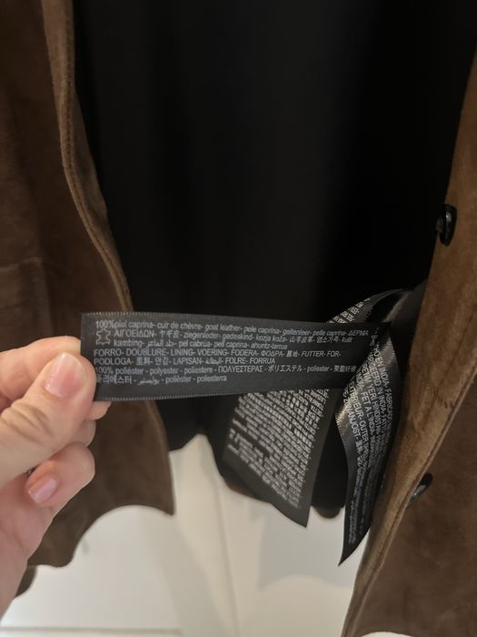 Jacheta piele intoarsa naturala Massimo Dutti