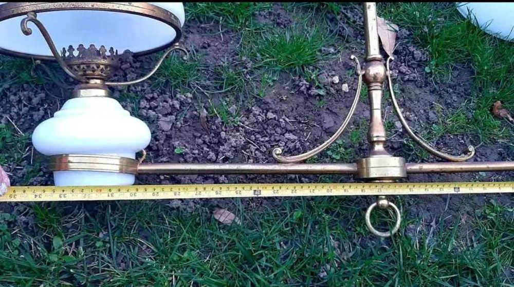 Голяма Френска антикварна лампа, 1920г–месинг, 89см/ 81см