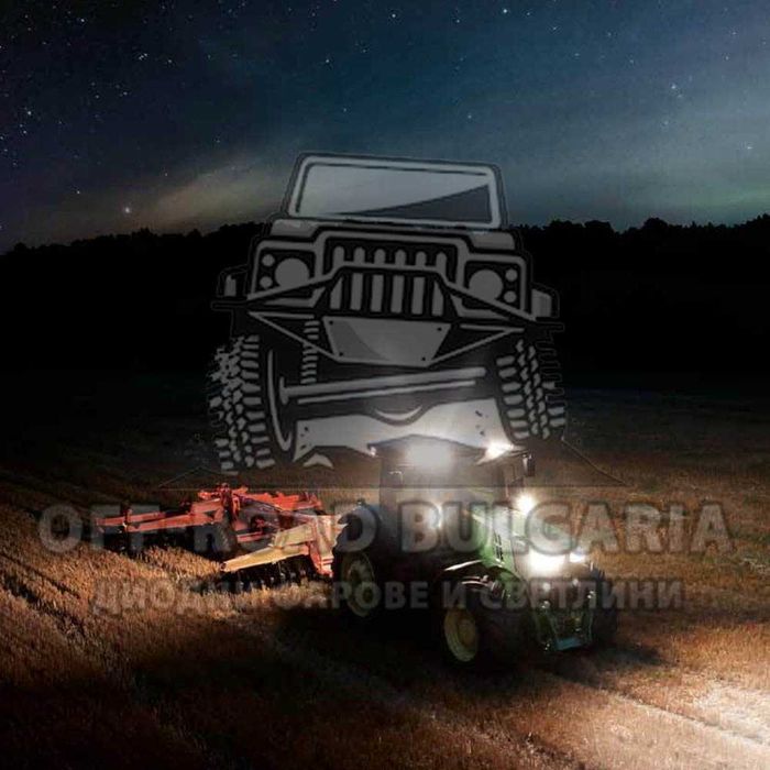 2 БРОЯ 100W Диодни Фарове с мигач за Трактор Диодни фарове за мотокари
