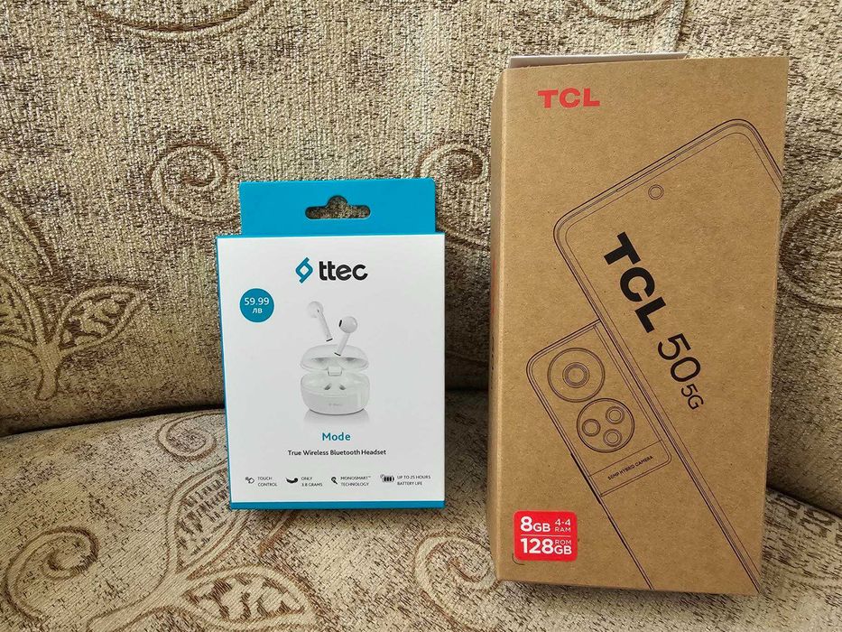 !ПРОМОЦИЯ! Смартфон TCL 50 5G 128 GB Grey + подарък безжични служалки