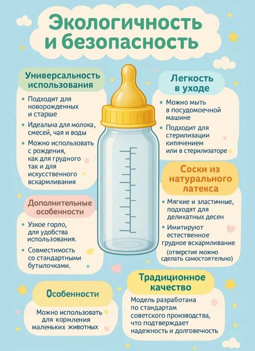 Бутылочки детские 3 шт для кормления. Стеклянные. 2 вида.