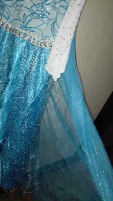 Rochie rochita Frozen NOUA Elsa cu trena 2 3 4 5 6,7,8,9 10 ani