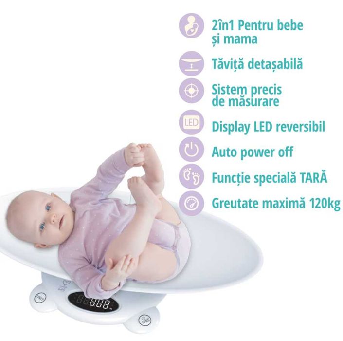 Cantar digital 2in1 EASYCARE pentru bebeluși și adulti