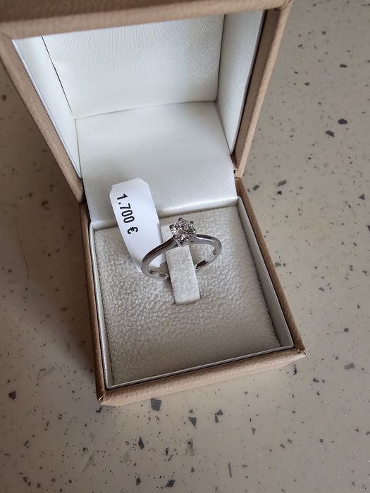 Inel aur alb cu diamant natural