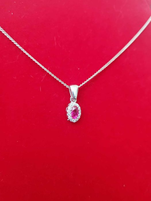 AG224,set argint 925,nou/marcat, zirconii albe si roz, 4 piese