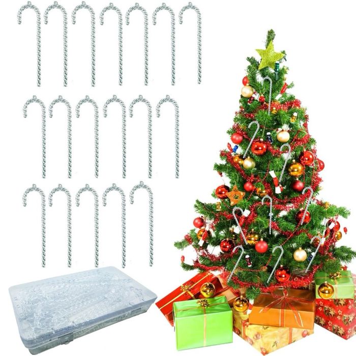 Set 18 decorațiuni Candy Cane transparente pentru brad Crăciun