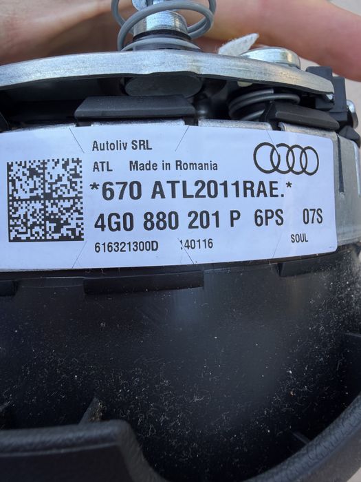 Volan + airbag Audi A6 C7, A7 4G S Line : 4G0880201P / 8X0419091M