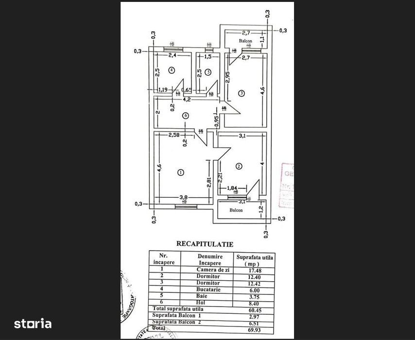 Apartament 3 camere central Aleea Florilor Prefectura Piata Progresul