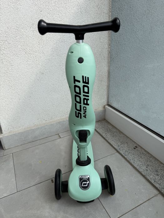 Trotineta 2 in 1 transformabila pentru copii Highwaykick 1, Kiwi, 1-5 ani, Scoot and Ride