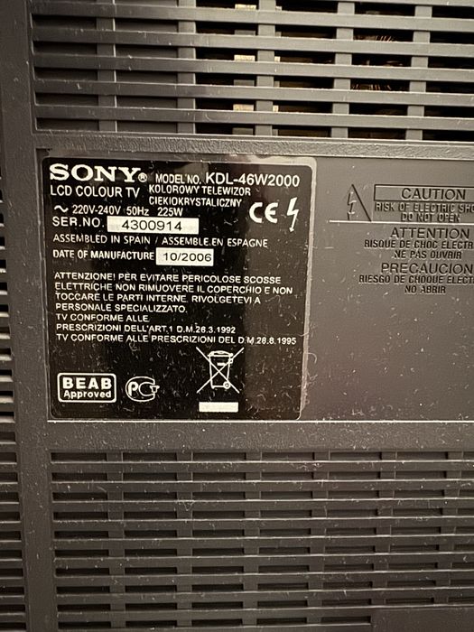Телевизор Sony KDL-46W2000