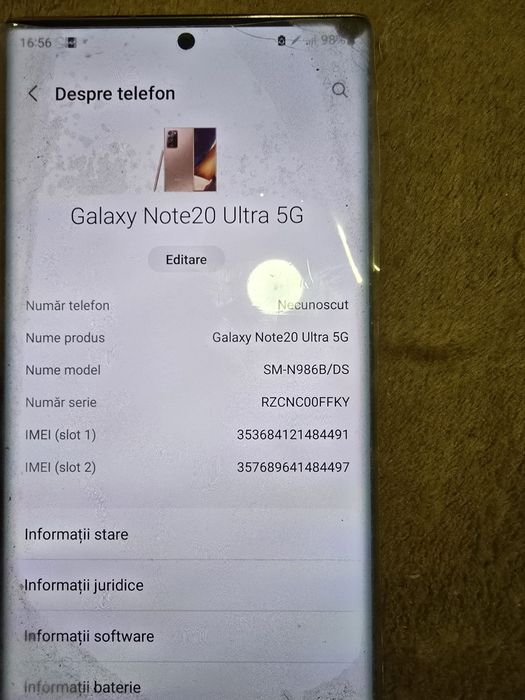 Vand samsung note 20 ultra / schimb