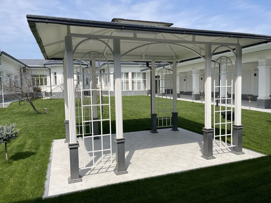 Besedka naves zabor perila reshotka беседка навес огрождения