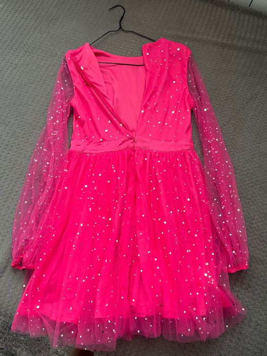 Розова парти рокля