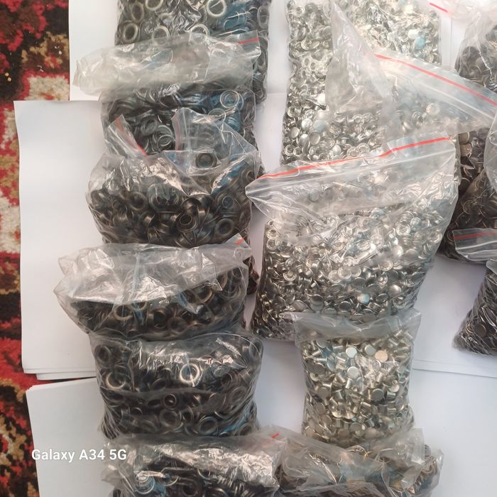 Металлическая фурнитура (люверсы,заклёпки,кнопки,кольца) — оптом новые