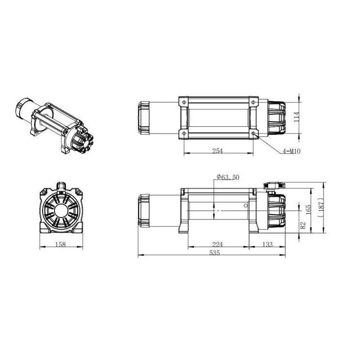 Troliu auto electric 12000lbs / 5450kg serie HP VISOLI