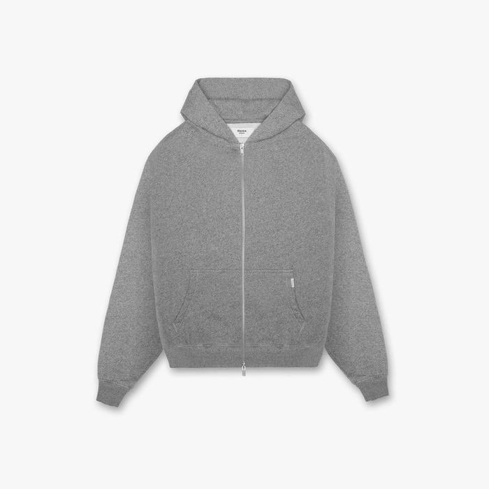 Represent Blank Zip Hoodie in Grey Melange size S