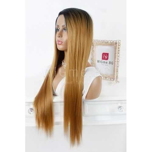 Дълга кестенява лейс фронт перука Саманта