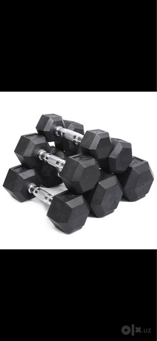 Gantel rezina temir 1 kg dan 10 kg gacha xitoy+ ozbekiston