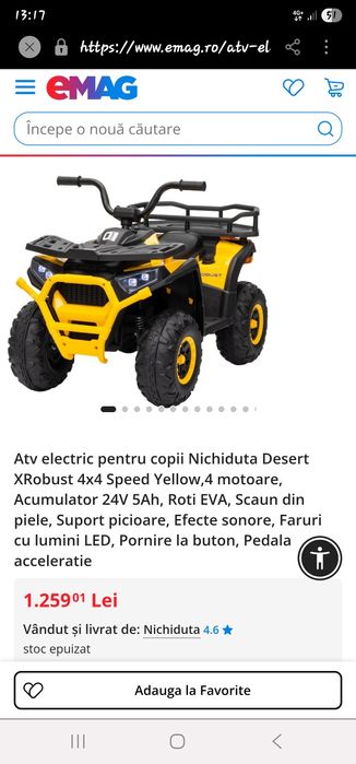 Vând atv electric