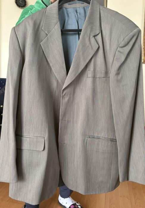 Мъжки сака Л размер тъмно синьо и бежово