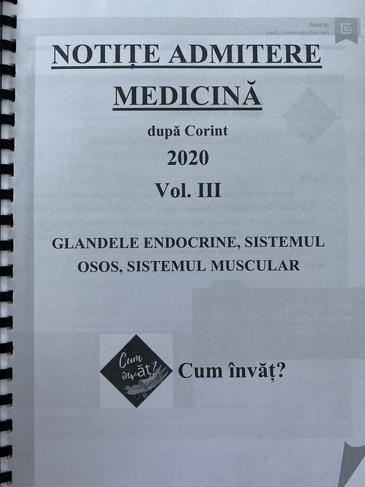 Vand materiale biologie admitere medicina