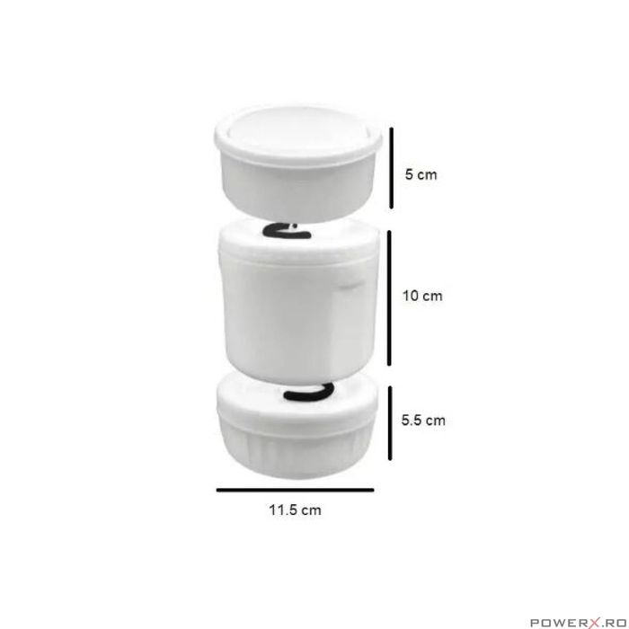 Termos alimentar, din inox, 3 recipiente, capacitate totala 1.5L,