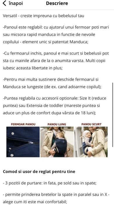 Marsupiu Manduca (Nou)