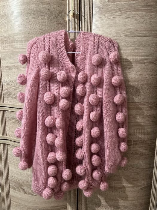 Кардиган из 100% мохера, чистая шерсть