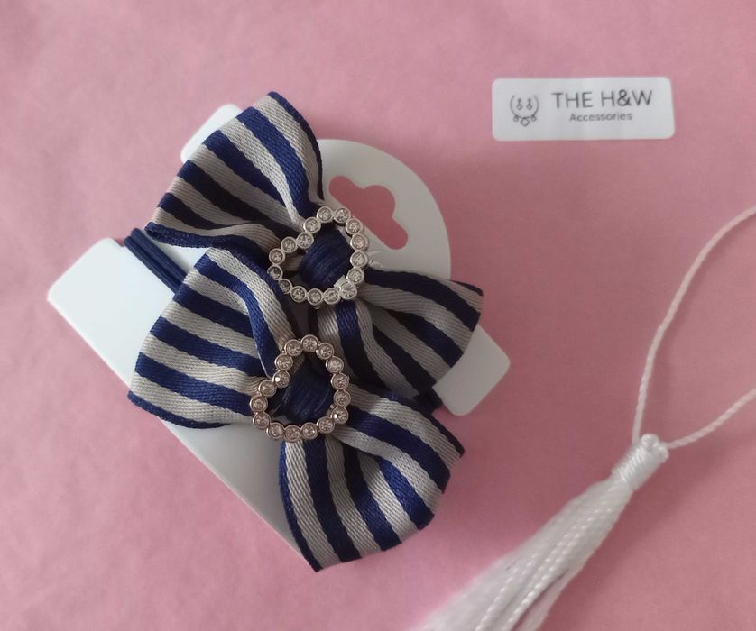 Ponytail hairtai elastic with cute bow 2 pcs