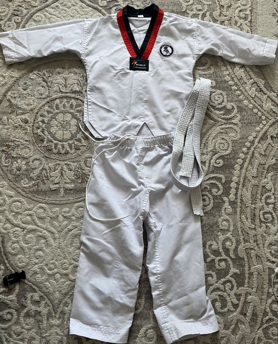 11/12 жасқа кимоно таэквандо, 5/6 жасқа дзюдоға форма сатылады.