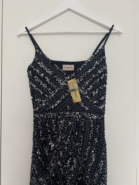 Тъмно синя рокля Lace & Beads