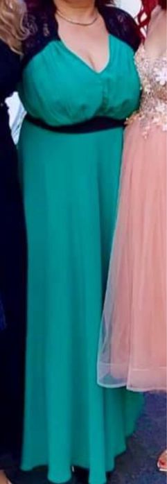 rochie de seara din voal verde smarald