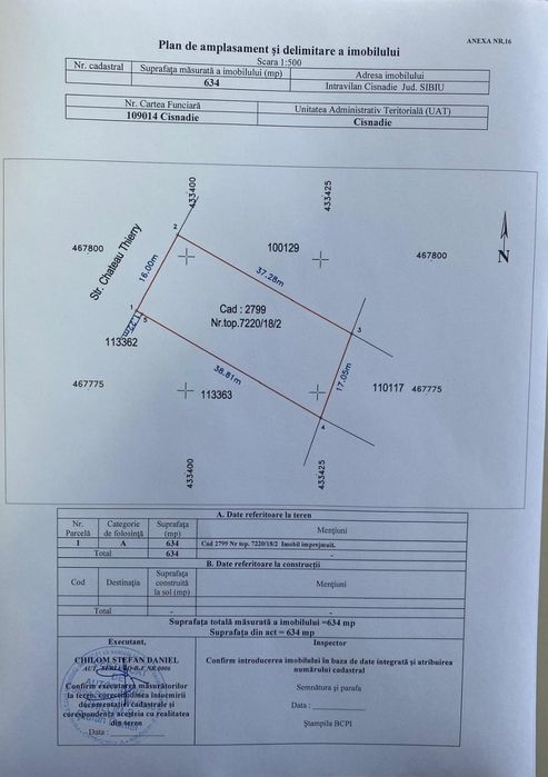 Teren casă str. Chateau Thierry,  Cisnadie