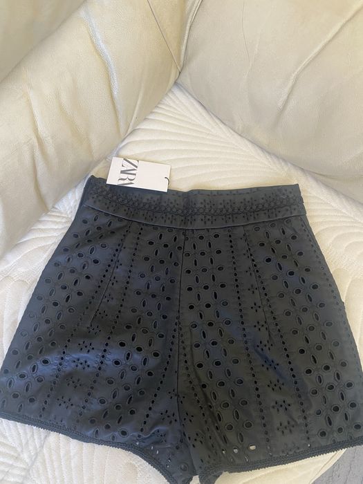 Zara панталон къс еко кожа