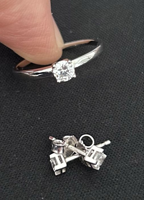 Inel si cercei argint Stroili