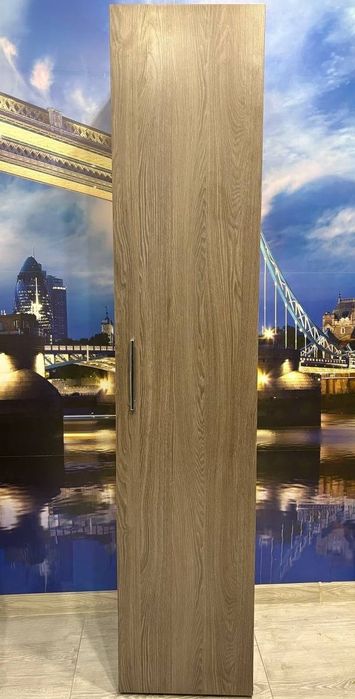 Шкаф-пенал с полками тёмный