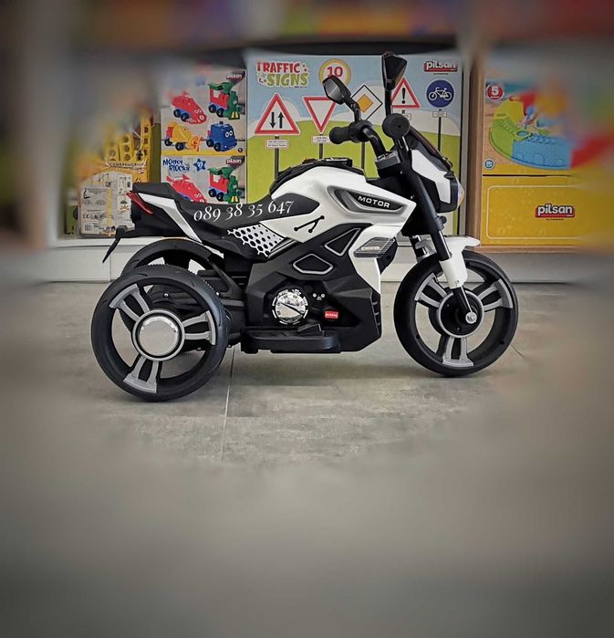 ХИТ!НОВО!Акумулаторен мотор с 3 гуми Colombo WHITE с 12V батерия,USB