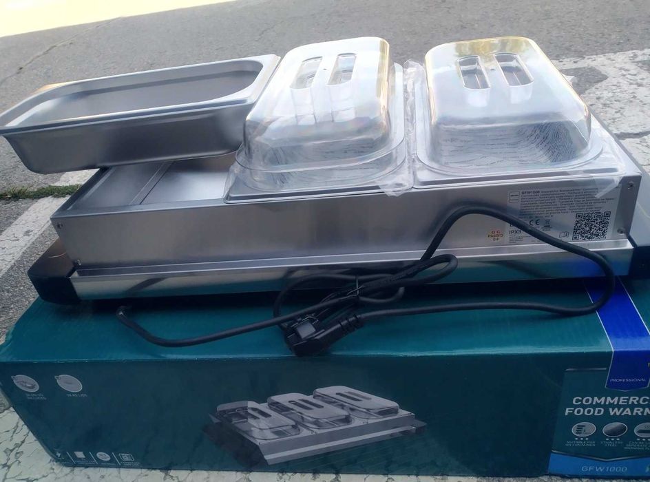 Уред за затоплянe на храна бен мари топла витрина 400 W 3 гастронорми