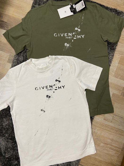 Мъжка тениска Givenchy бяло и черно