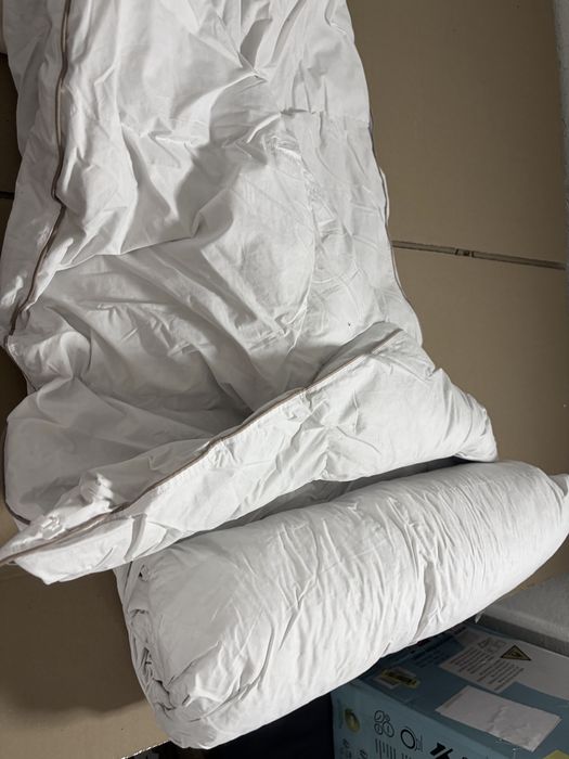 Pilotă pene și puf pentru toate sezoanele 135x200 cu husă 100% bumbac Oeko-Tex RDS – Alb