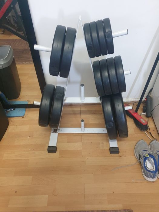 Bancă piept , greutăți, gantere ( set complet antrenament )