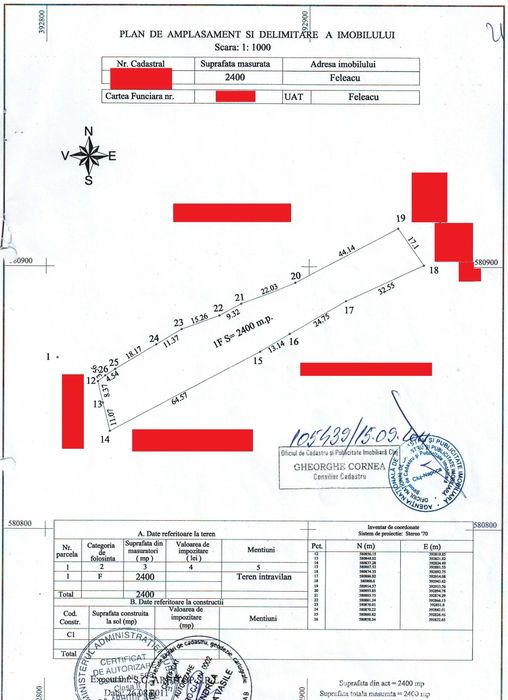 Vand/schimb 4000mp intravilan Feleacu cadastru+CU; super panorama Cluj - Mai multe