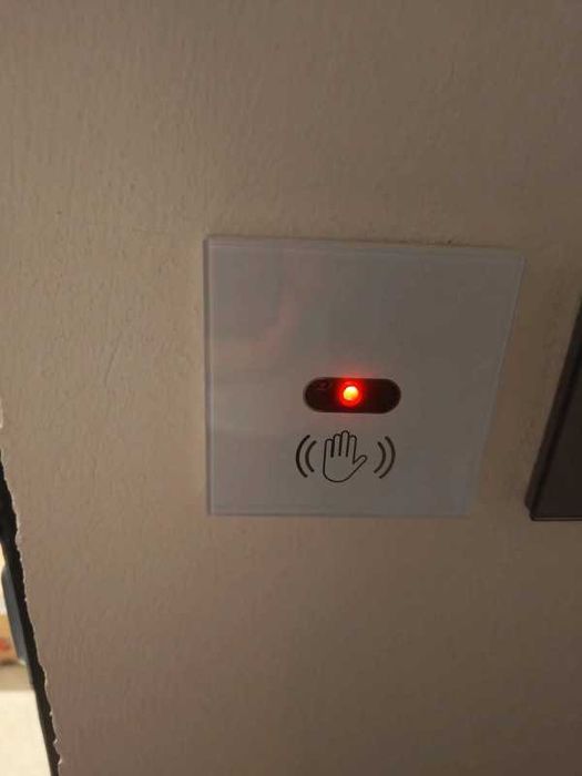 Întrerupător Wi-Fi inteligent senzor, fără atingere, sticlă, alb Tuya