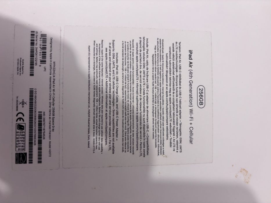 Ipad Air 4th Generation 256 GB Cellular