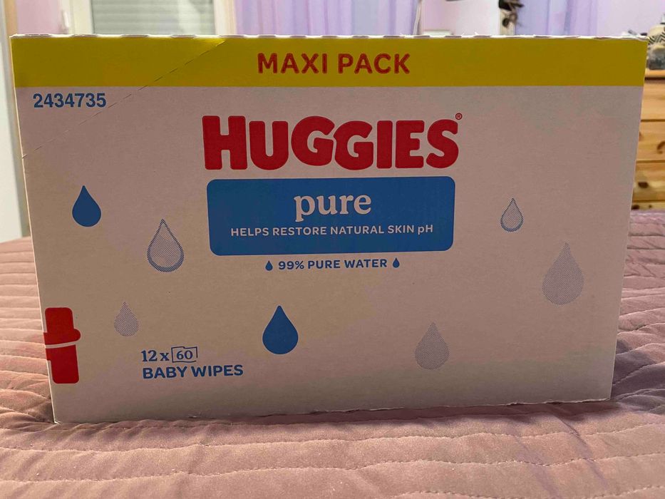 Мокри кърпички Huggies , pure , внос от Англия, 10пакета х 72 бв
