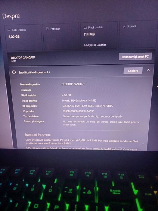 Vând sau schimb Lenovo ideapad 110-15IBR